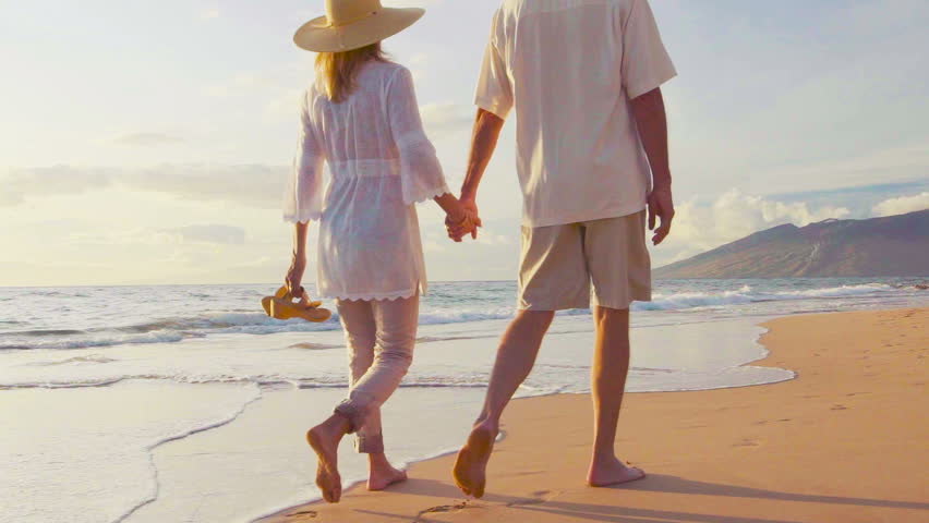 Couple Walking at Beach